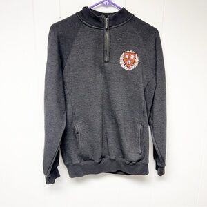 Mill Tex Harvard Charcoal Zip-Up Sweatshirt with Veri Tas Embroidered Crest L